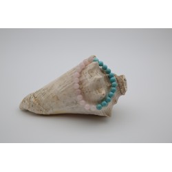 Image de bracelet en quartz rose et howlite bleue naturel