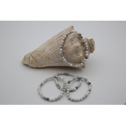 Image de bracelet en howlite blanche naturelle