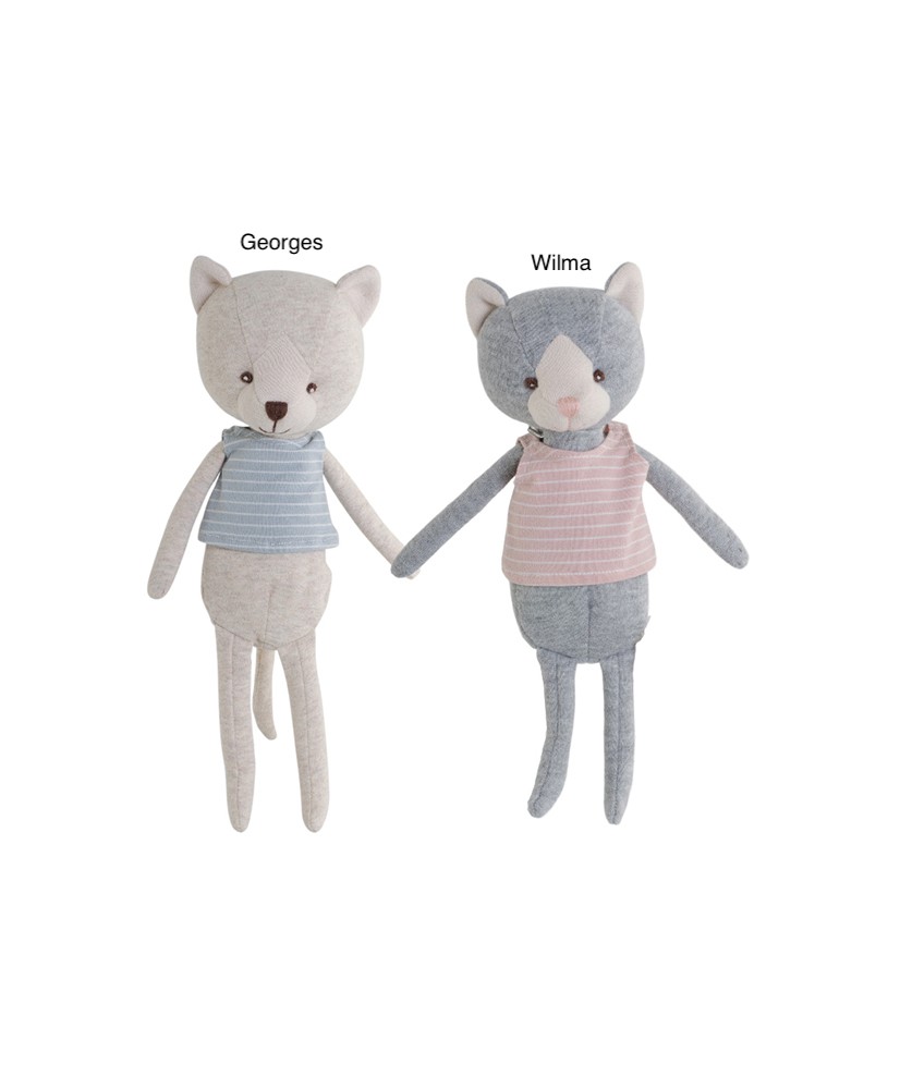 doudou en lin chat bukowsky pour bébé, nouveau né, enfants