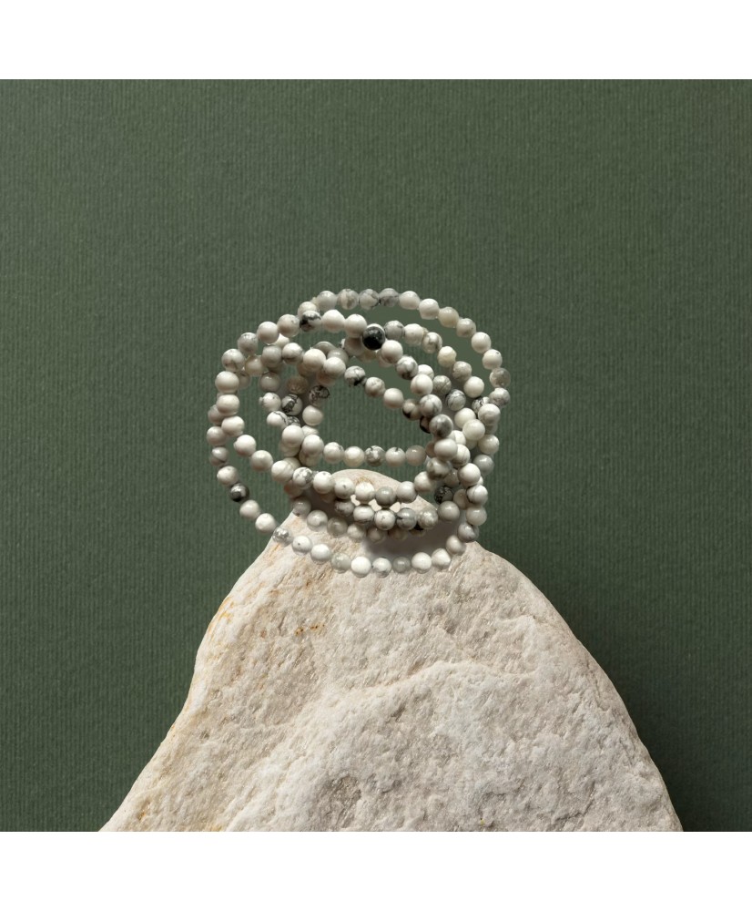 Image de bracelet en howlite blanche naturelle