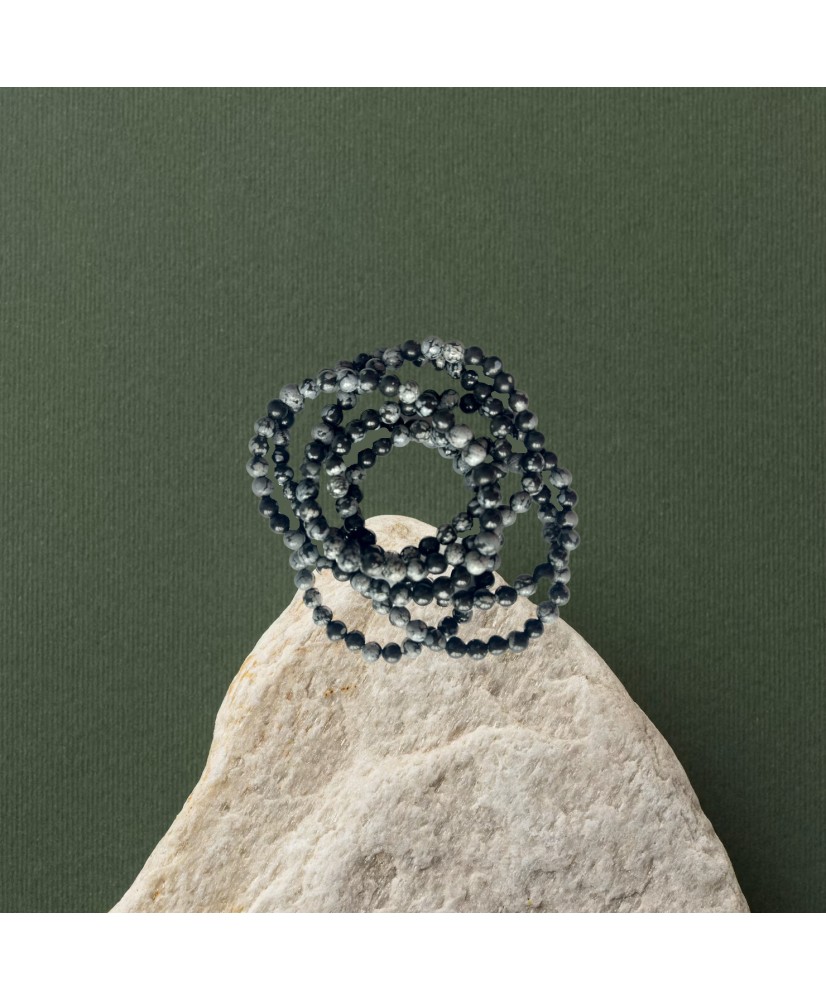 Image de bracelet en obsidienne neige naturelle