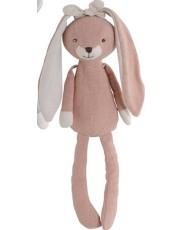 doudou, peluche lapin rose en lin Bukowski pour bébé, nouveau-né, enfants