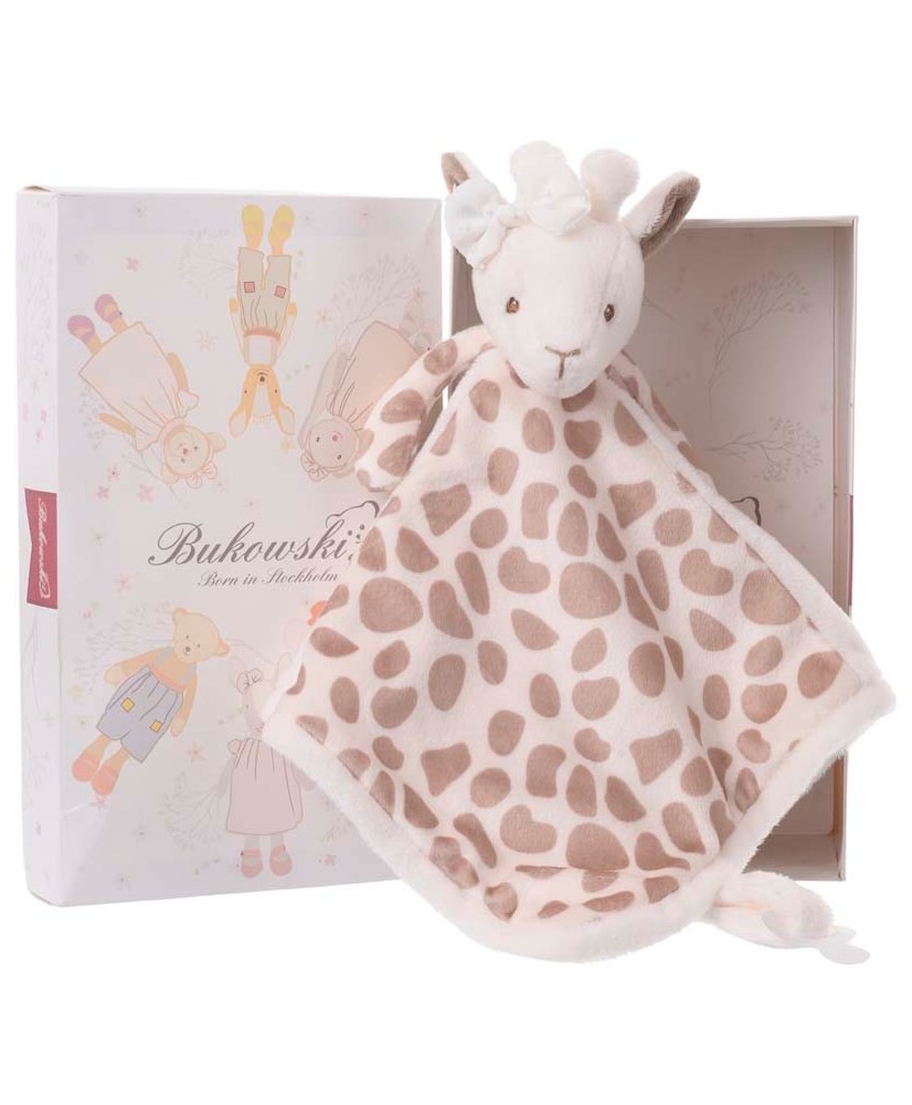 Doudou Plat Girafe "Lucy" 30 cm - Marque Bukowski