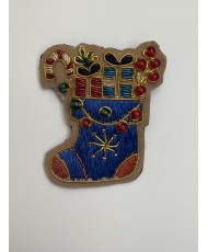 broche botte de noel artisanale