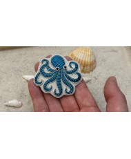 Broche Poulpe Brodée