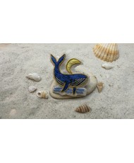 Broche baleine brodée main en fil d’artisanat
