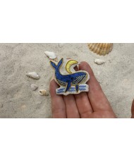 Broche baleine brodée main en fil d’artisanat
