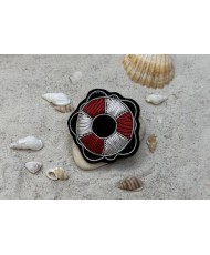 Broche fait main bouée marine