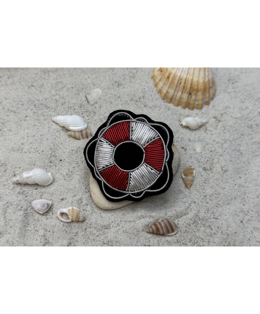 Broche fait main bouée marine