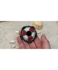 Broche fait main bouée marine