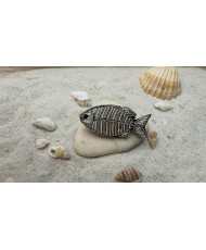 broche poisson argenté