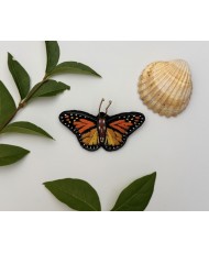 Broche papillon brodée à la main, bijou textile fait main inspiré de la nature