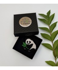 Broche Panda brodée