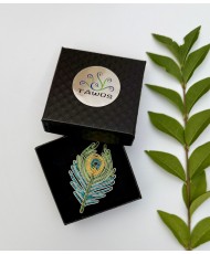 broche plume de paon