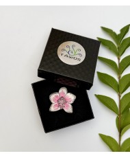 broche orchidée brodée à la main
