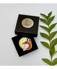 Broche renard brodée main élégante et originale