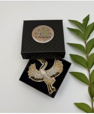 broche grue japonaise