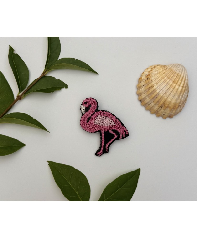broche flamant rose